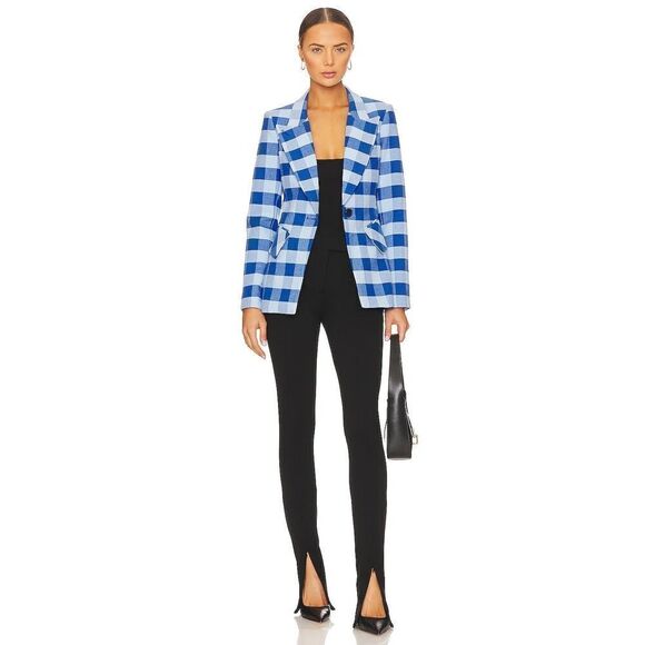 Smythe Lounge Blazer in Tonal Blue Check US2 - Picture 5 of 11
